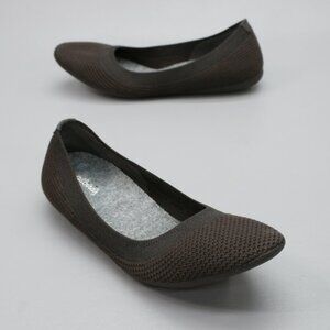 Allbirds Ladies 10 TB Tree Breezers Brown Knit Slip-on Ballet Flats Loafer Shoes